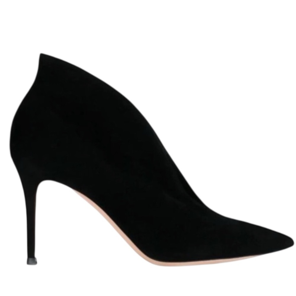 Gianvito Rossi Vamp Suede 85 Ankle Shoes Heels Pointy Toes Ankle Boot Booties 39